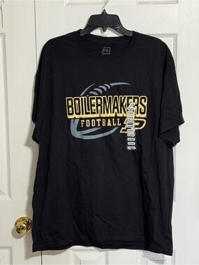 Pro Edge Black Purdue College Boilermakers Football Graphic Tee